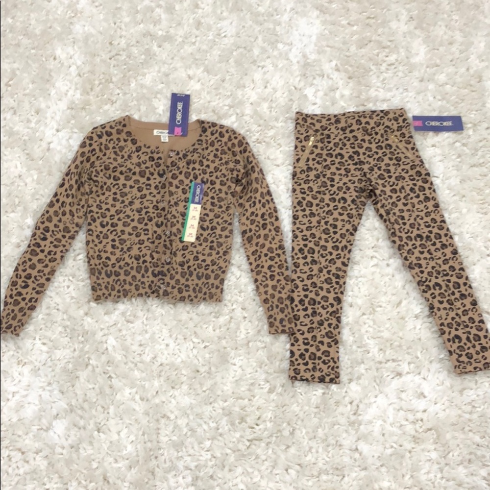 Girls Leopard print sweater and legging set!